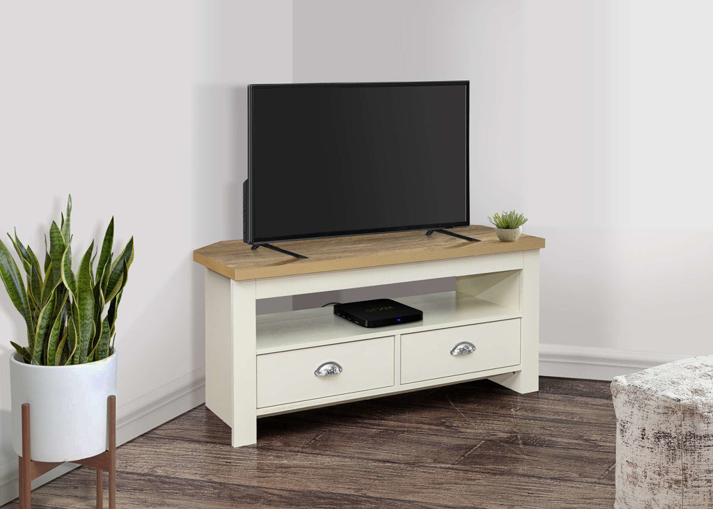 Birlea Highgate Corner TV Unit - Cream & Oak