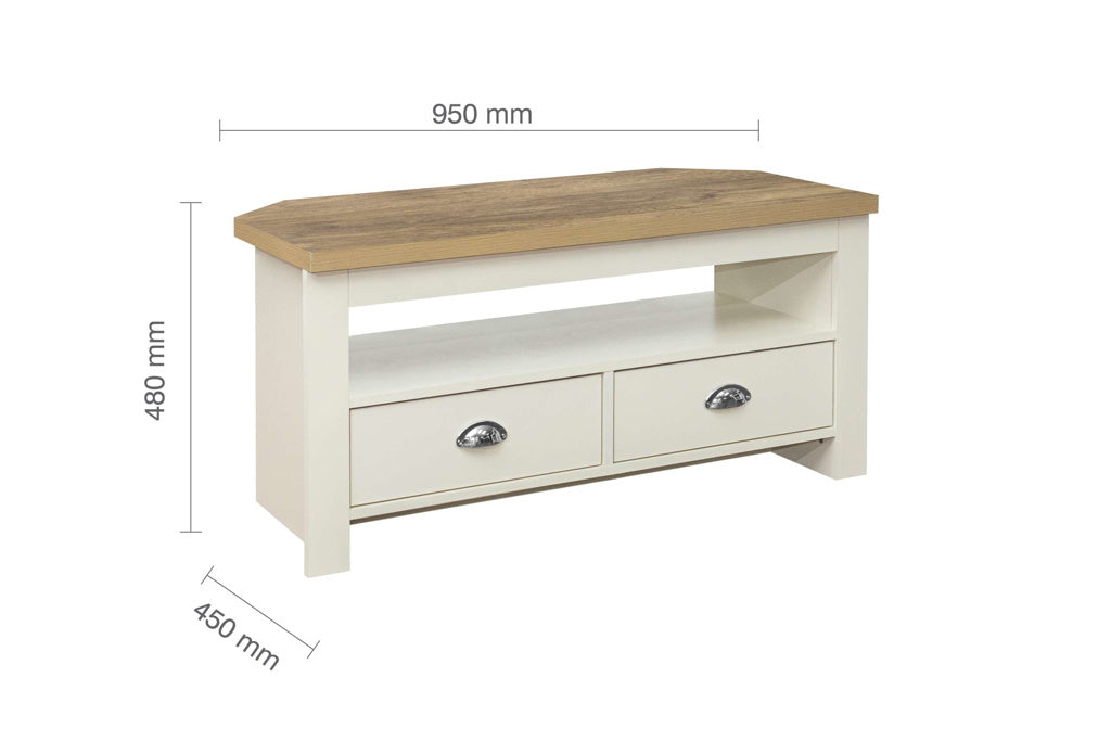 Birlea Highgate Corner TV Unit - Cream & Oak 4