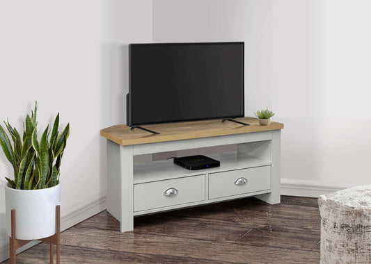 Birlea Highgate Corner TV Unit - Grey & Oak