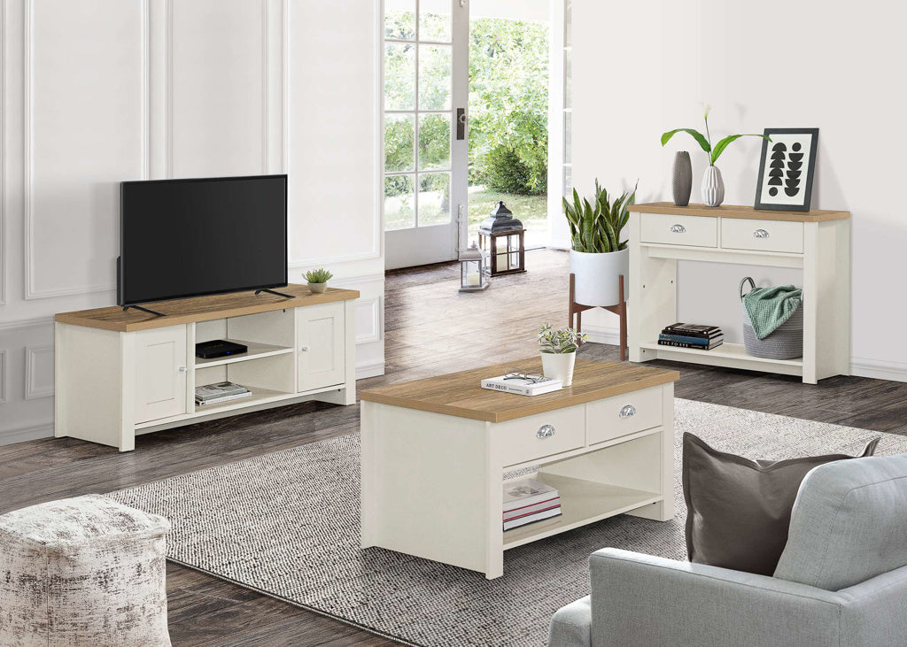 Birlea Highgate Large TV Unit - Cream & Oak 2