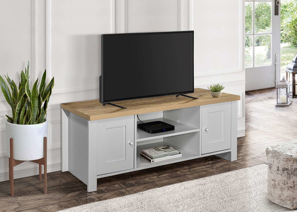 Birlea Highgate Large TV Unit - Grey & Oak