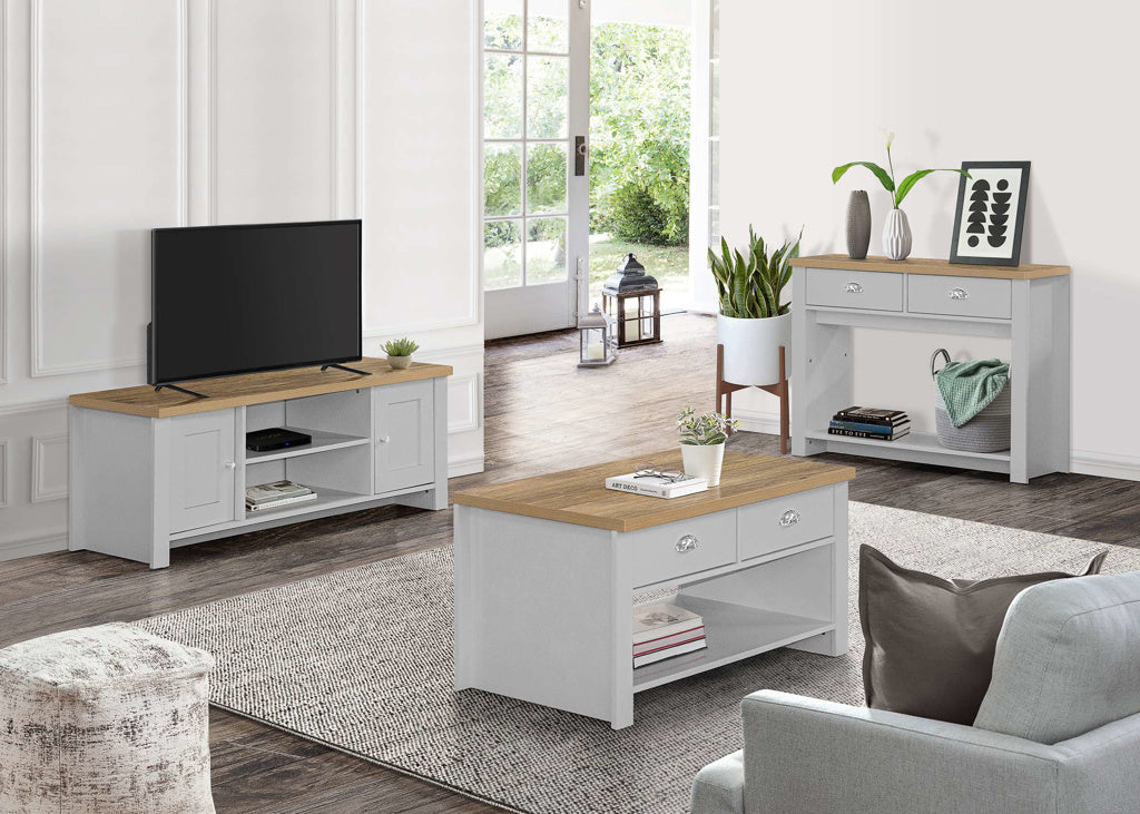 Birlea Highgate Large TV Unit - Grey & Oak 2