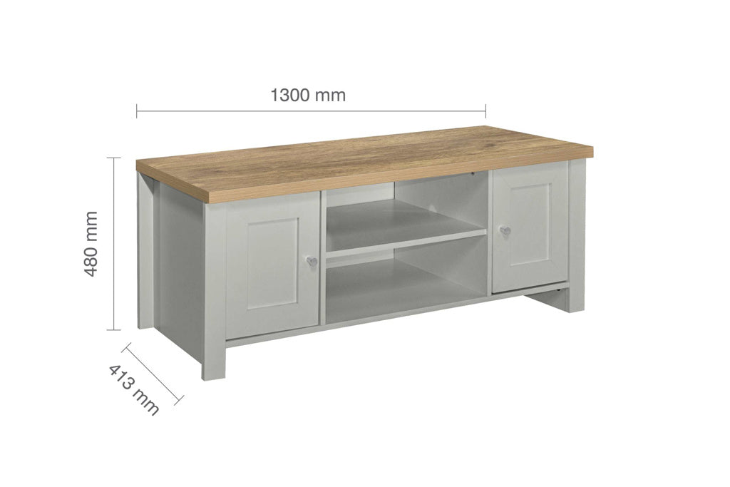 Birlea Highgate Large TV Unit - Grey & Oak 3