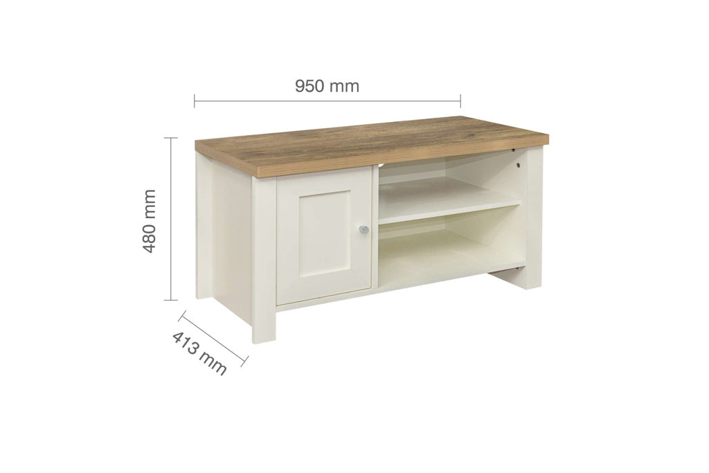 Birlea Highgate Small TV Unit - Cream & Oak 3