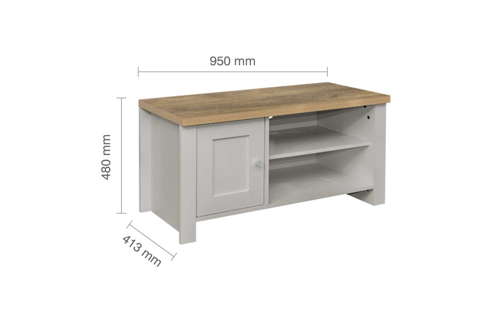 Birlea Highgate Small TV Unit - Grey & Oak 3