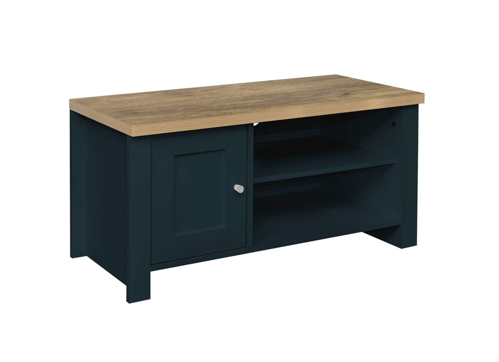 Birlea Highgate Small TV Unit - Navy Blue & Oak 2