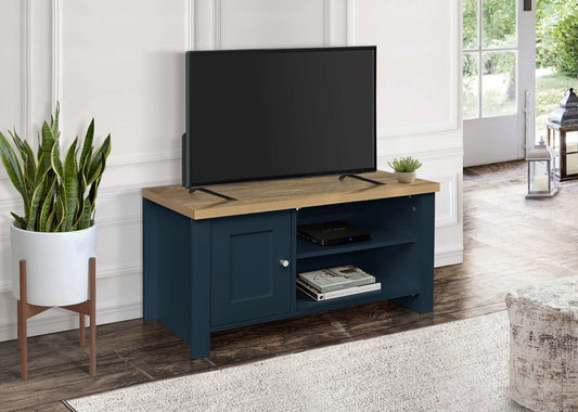 Birlea Highgate Small TV Unit - Navy Blue & Oak