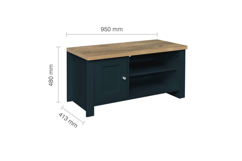 Birlea Highgate Small TV Unit - Navy Blue & Oak 3