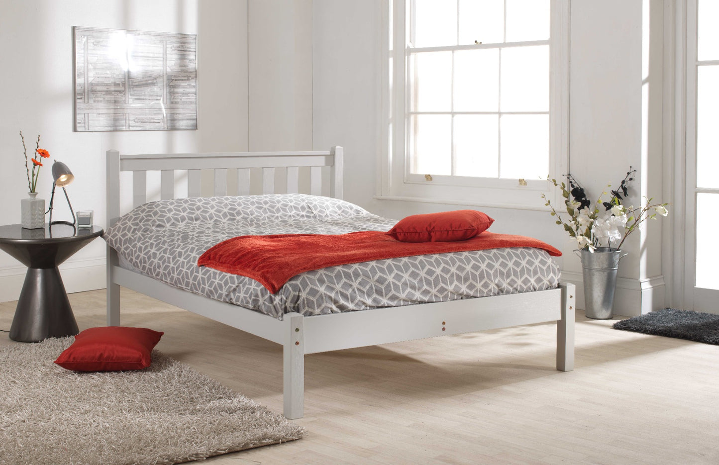 Walton Low End Wooden Bed Frame - Grey