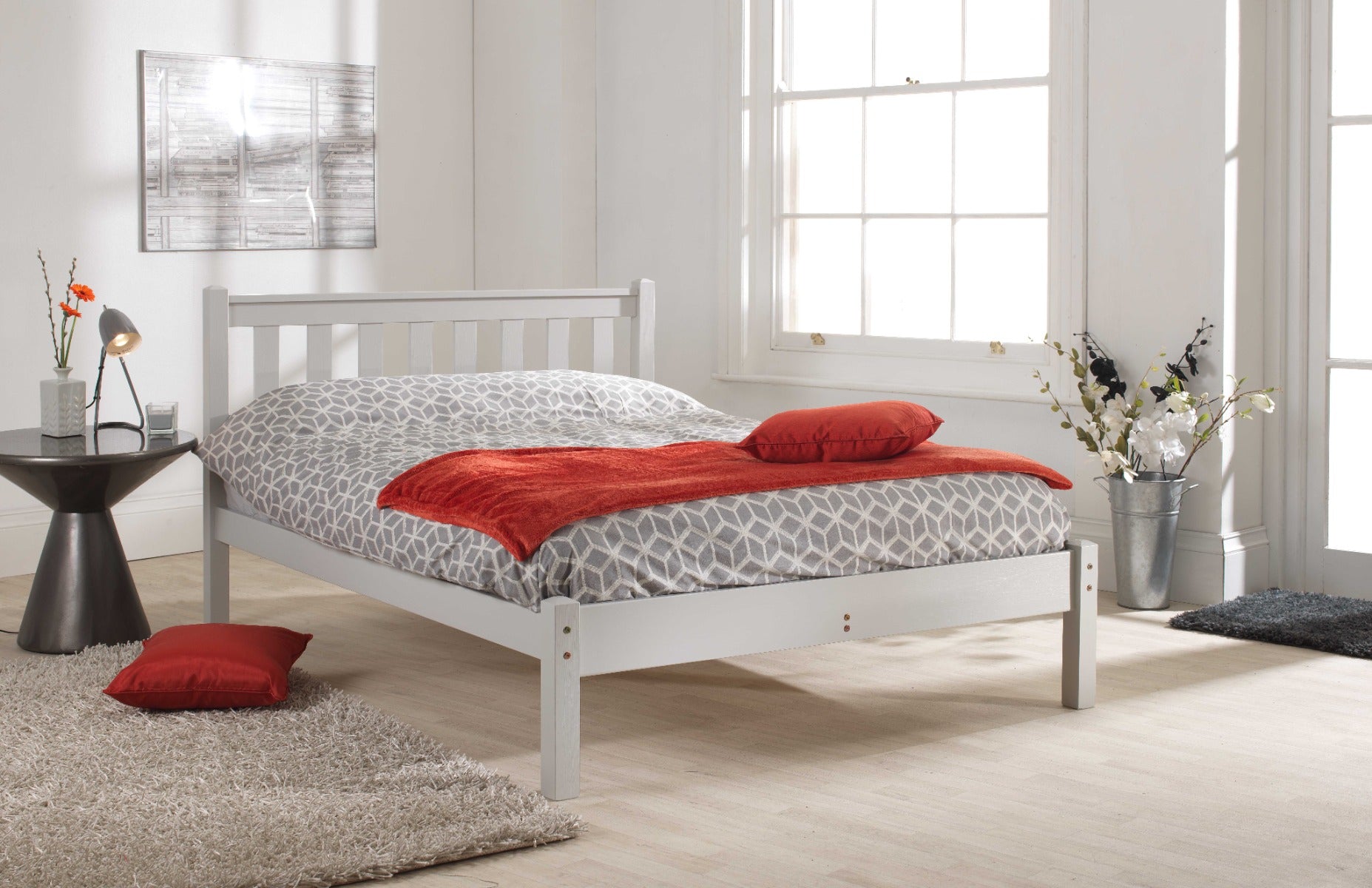 Walton Low End Wooden Bed Frame - Grey