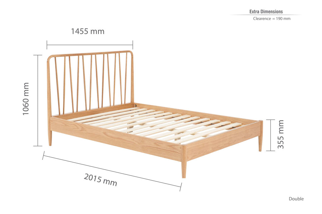 Birlea Jesper Wooden Bed Frame - Double 4