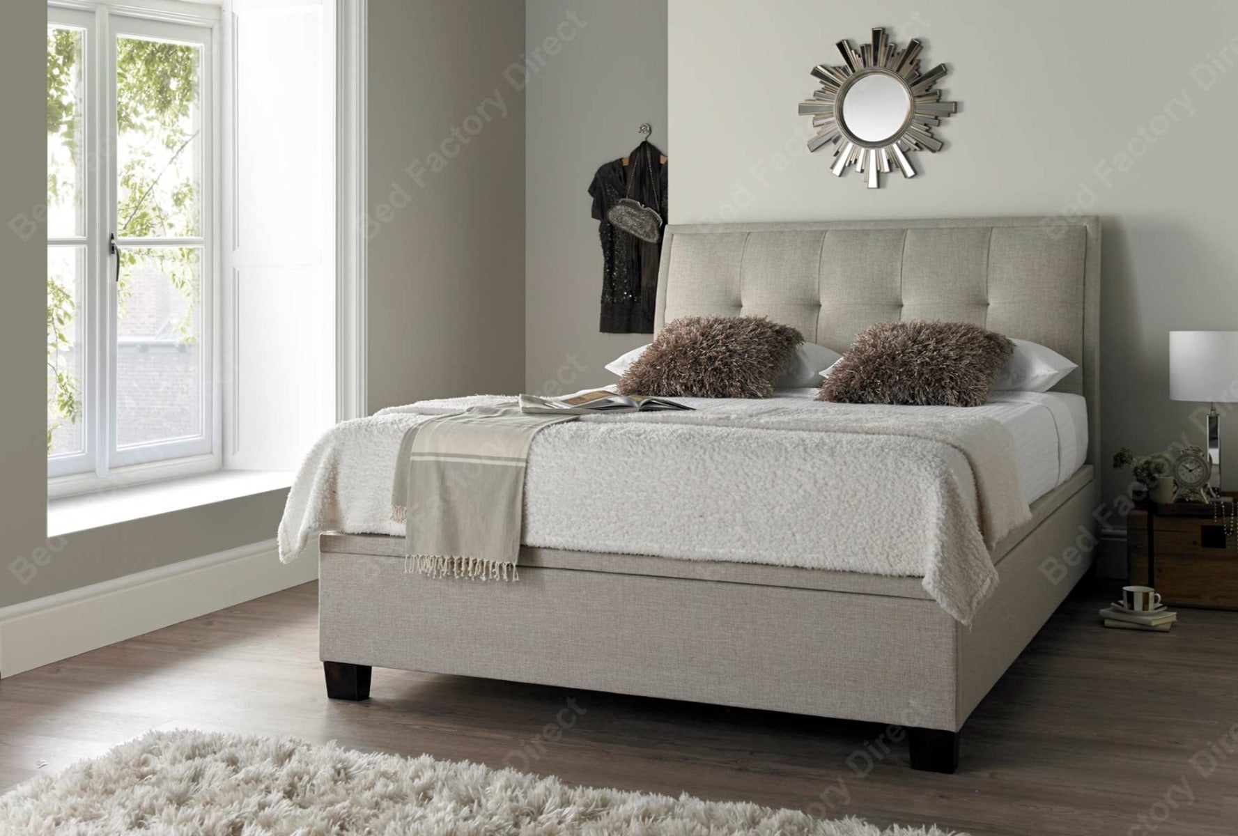 Kaydian Accent Ottoman Bed - Pendle Oatmeal