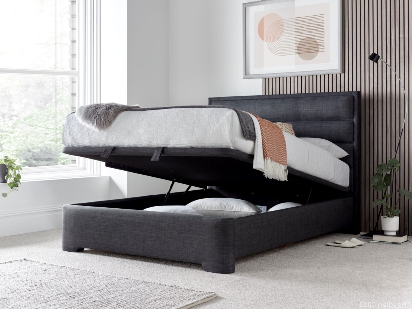 Kaydian Kirkby Ottoman Bed - Pendle Slate