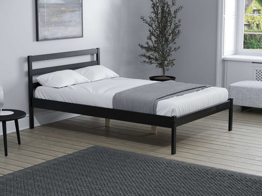 Birlea Luka Black Wooden Bed Frame - Double