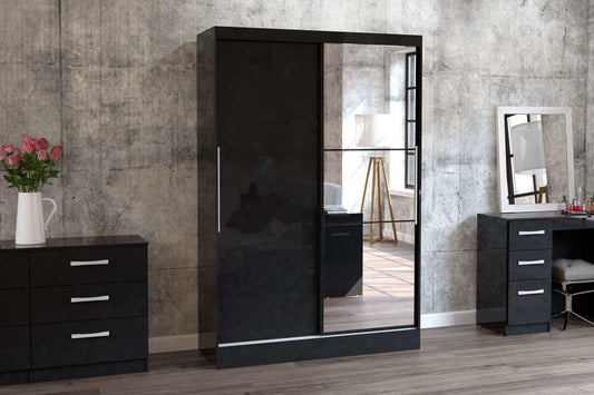 Birlea Lynx 2 Door Sliding Wardrobe - Black