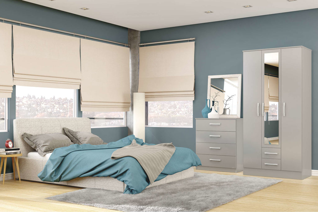 Birlea Lynx 3 Door Combi Wardrobe with Mirror - Grey 2