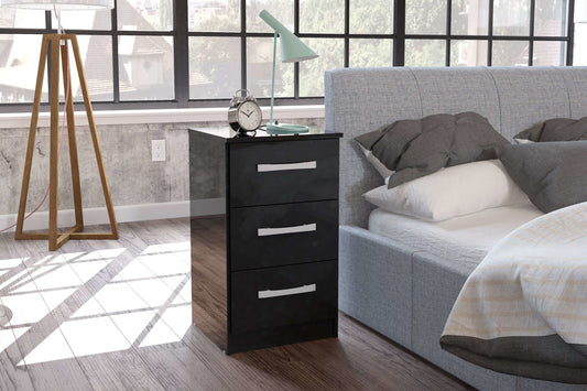 Birlea Lynx Bedside Table - Black