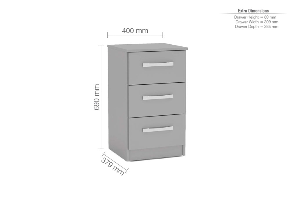 Birlea Lynx Bedside Table - Grey 4