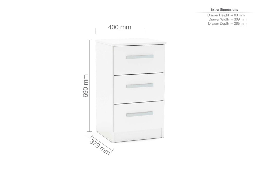 Birlea Lynx Bedside Table - White 4