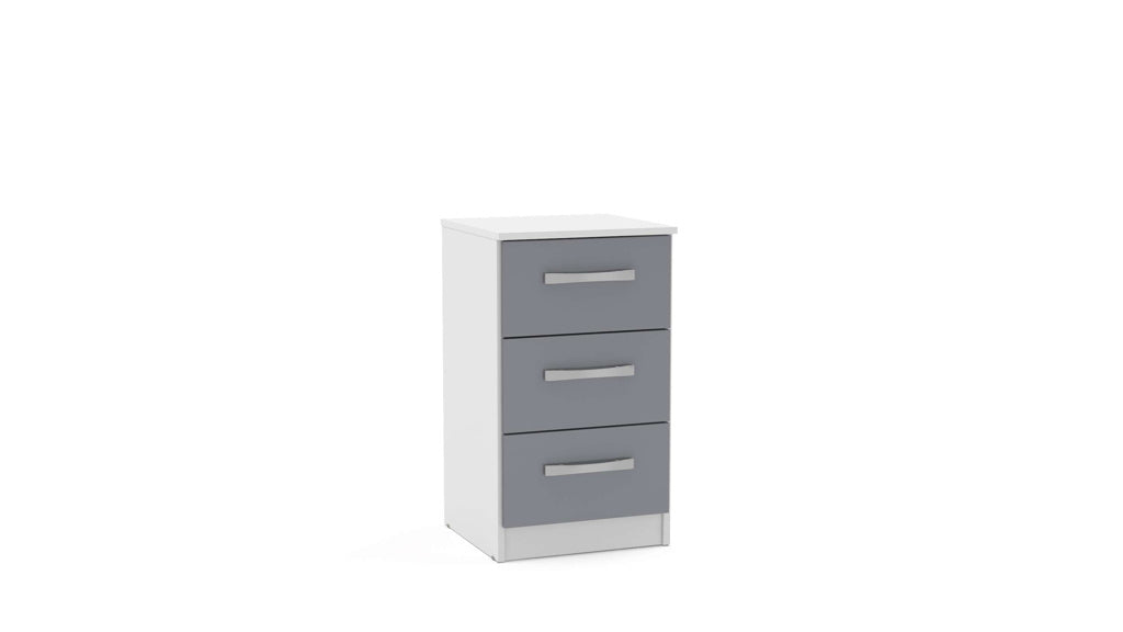 Birlea Lynx Bedside Table - White & Grey 2