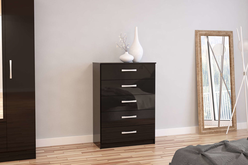 Birlea Lynx 5 Drawer Chest - Black