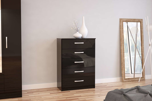 Birlea Lynx 5 Drawer Chest - Black