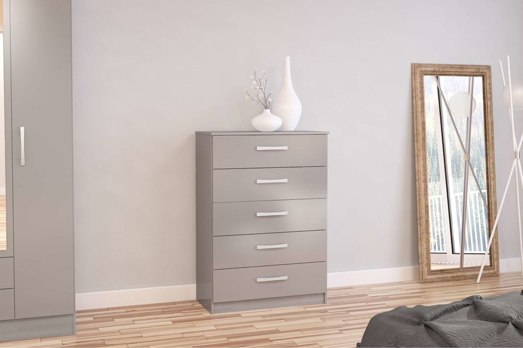 Birlea Lynx 5 Drawer Chest - Grey