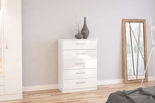 Birlea Lynx 5 Drawer Chest - White