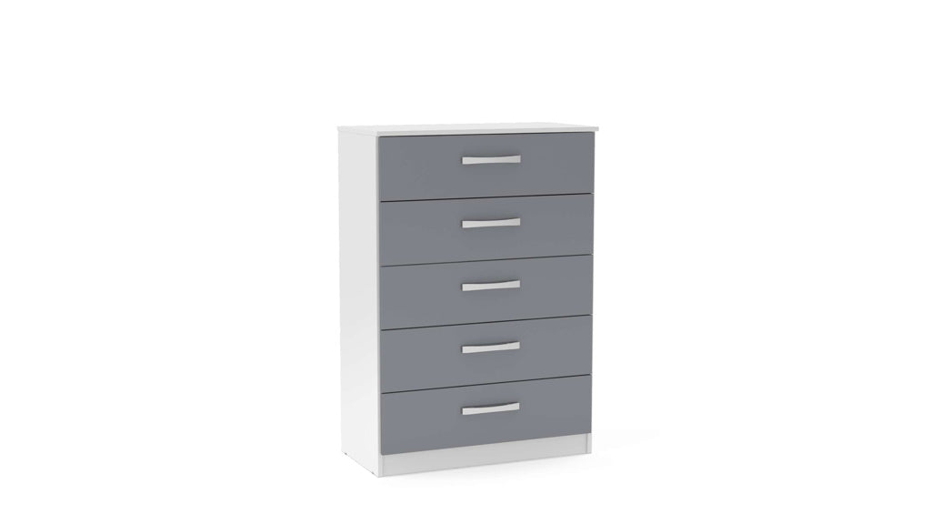 Birlea Lynx 5 Drawer Chest - White & Grey 2