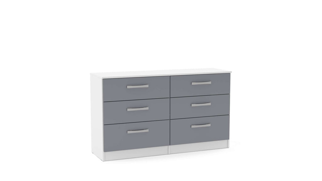 Birlea Lynx 6 Drawer Chest - White & Grey 2