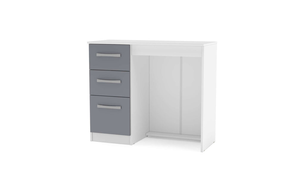 Lynx 3 Drawer Dressing Table - White & Grey 2