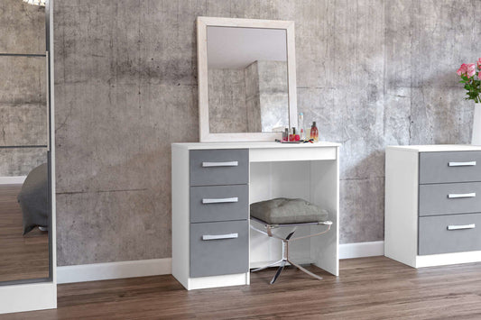 Lynx 3 Drawer Dressing Table - White & Grey