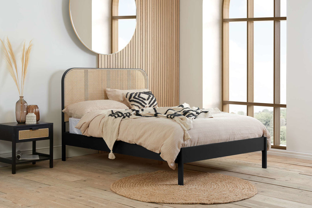 Birlea Margot Rattan Bed Frame - Black