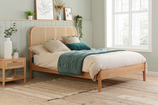 Birlea Margot Rattan Bed Frame - Oak