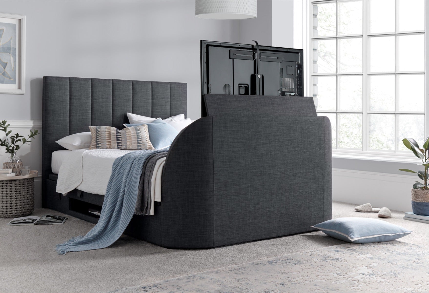 Kaydian Medway TV Ottoman Bed - Pendle Slate