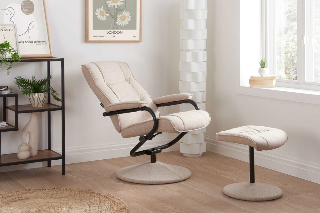 Birlea Memphis Swivel Chair And Footstool - Wheat 2