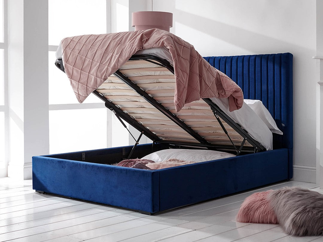 GFW Milazzo Royal Blue Ottoman Bed - Double 2