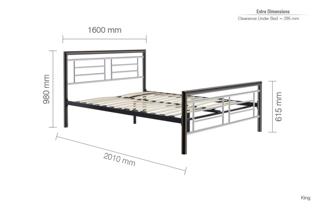 Birlea Montana Chrome and Nickel Bed Frame - Kingsize 4