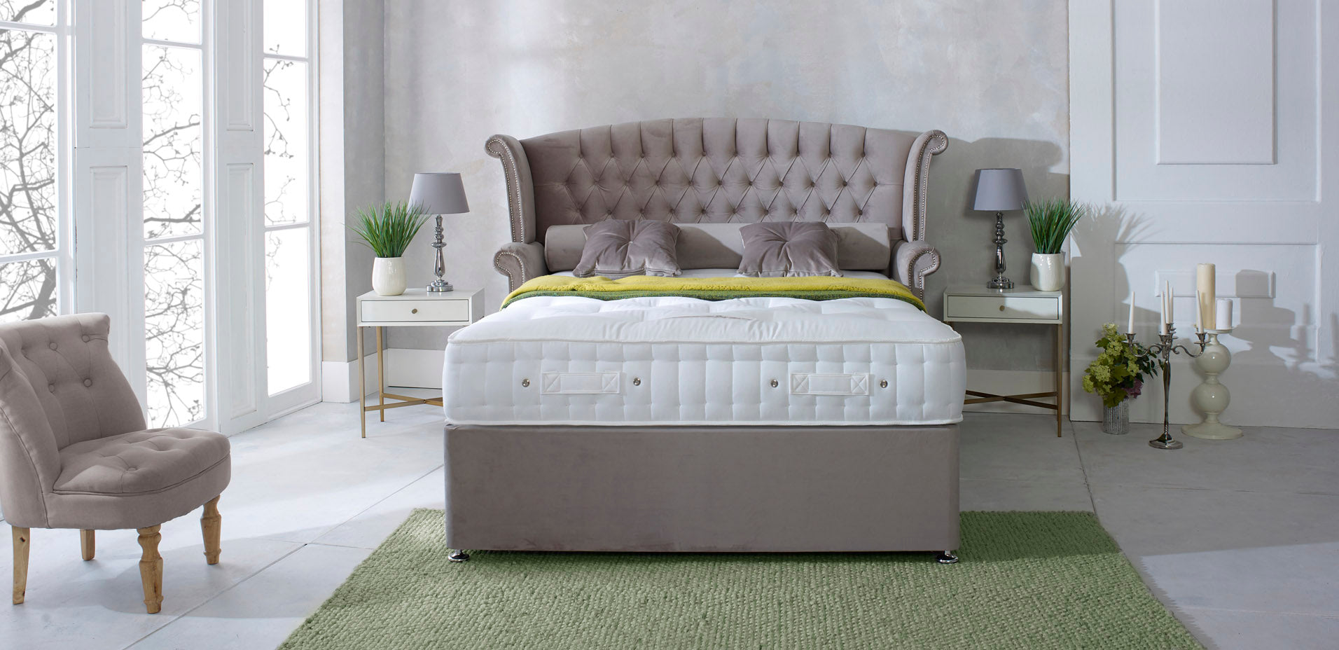 Natural 3000 Pocket Egyptian Cotton Divan Bed - Single 2