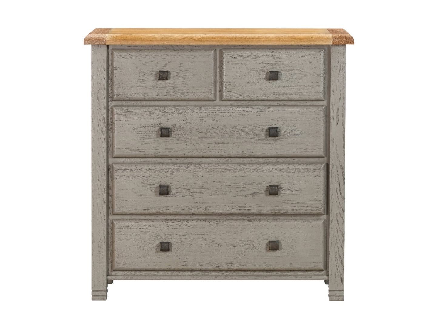 Nashville Grey Wooden 5 Drawer Chest 2