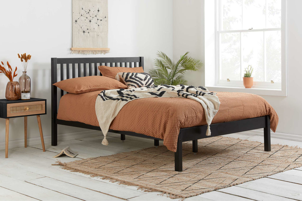 Birlea Nova Black Wooden Bed Frame - Double