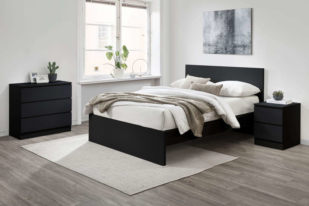 Birlea Oslo 2 Drawer Bedside - Black 2