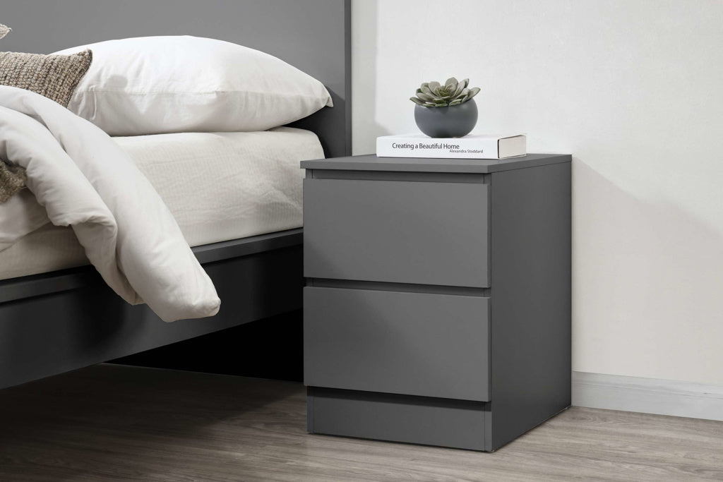 Birlea Oslo 2 Drawer Bedside - Grey