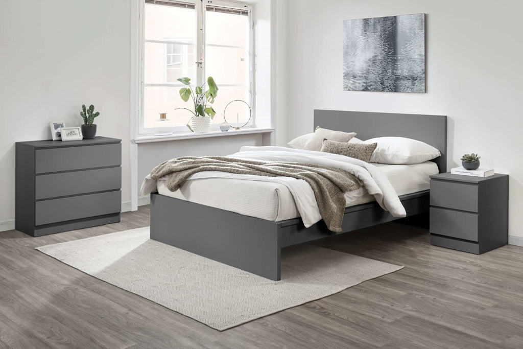 Birlea Oslo 2 Drawer Bedside - Grey 2