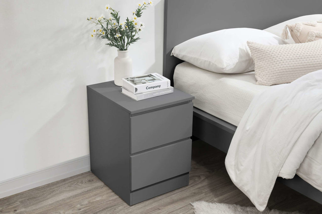 Birlea Oslo 2 Drawer Bedside - Grey 3