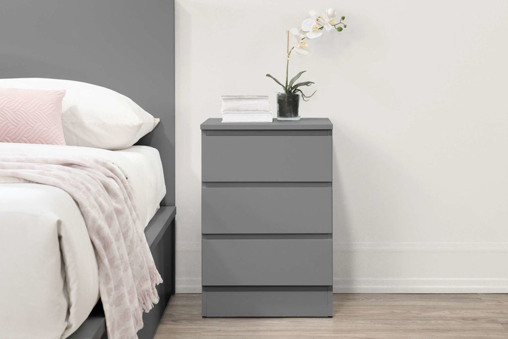 Birlea Oslo 3 Drawer Bedside - Grey