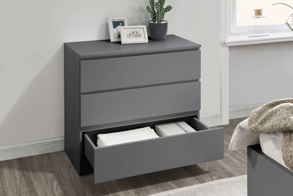 Birlea Oslo 3 Drawer Chest - Grey 2