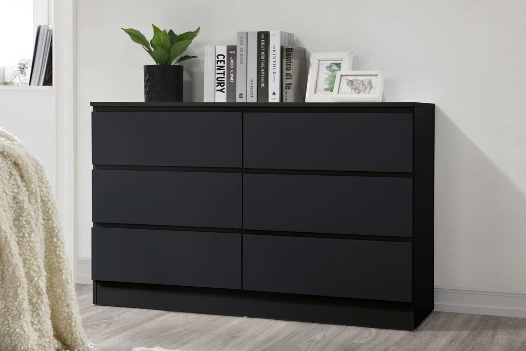 Birlea Oslo 6 Drawer Chest - Black