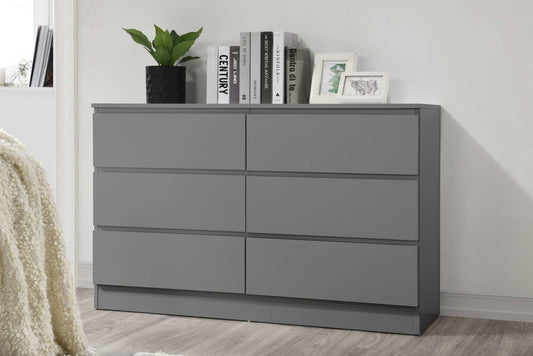 Birlea Oslo 6 Drawer Chest - Grey