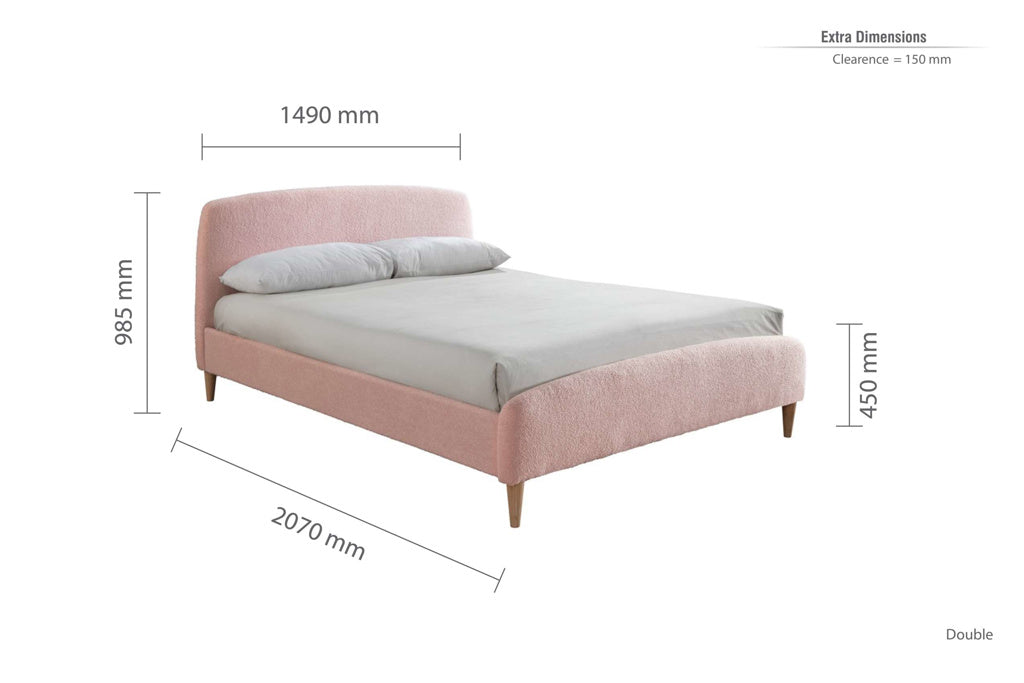 Birlea Otley Fabric Bed Frame - Blush Pink 3